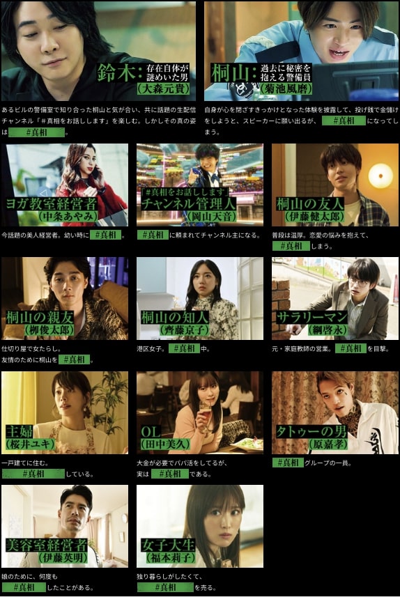 映画『#真相をお話しします』相関図 キャストと登場人物